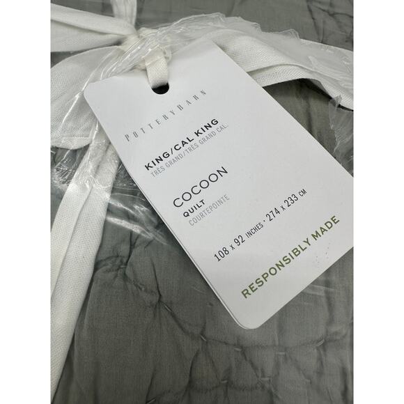 Pottery Barn Cocoon voile Quilt King/Cal Fucalyptus SOLD OUT - Picture 3 of 3